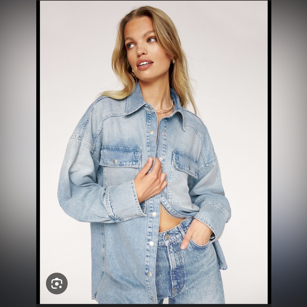 Reformation Ace Oversized Shirt Jacket Bowen - Size XS